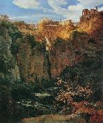Ernst Fries Tivoli, les cascades et le temple de Vesta